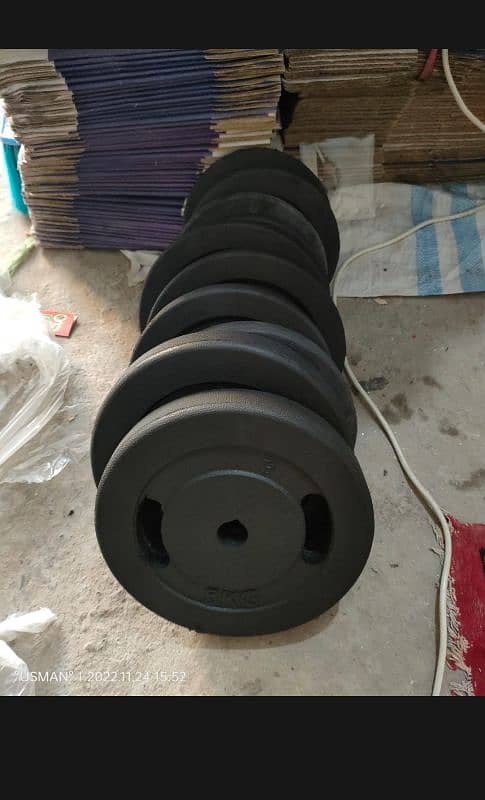 48kg Set 8 in 1 Multi Position Bench Press Plate 5ft Rod LegThigh Exer 3