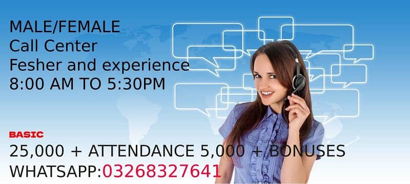 Male/Female Call Agent 25,000 basic 0