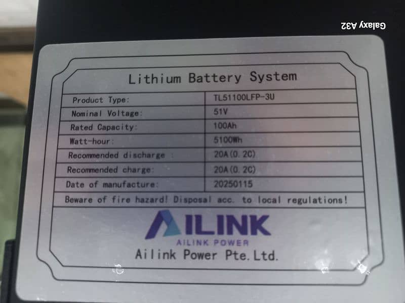 AlLink  Lithium Battery 51 v 100Ah 1