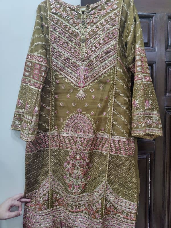 organza shirt net dupta jamawar trouser 0