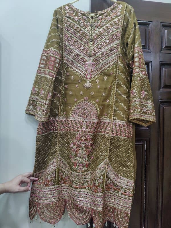 organza shirt net dupta jamawar trouser 1