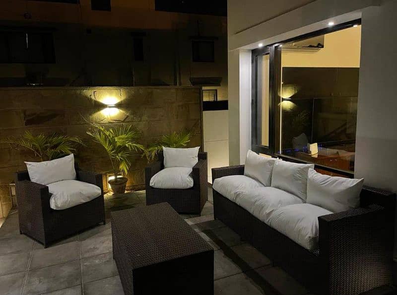 outdoor garden rattan upvc furniture sofa set chairs and table 5