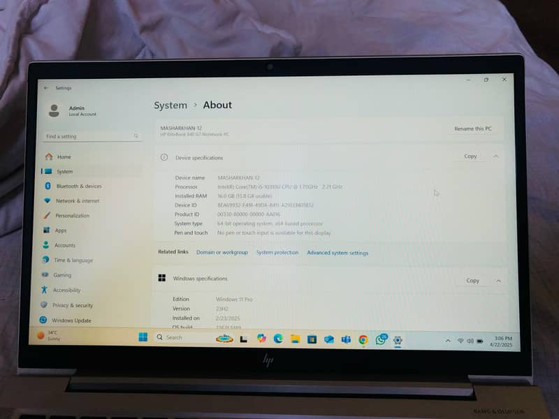 HP ELITE BOOK 840 G7 CORE I5 10TH GENERATION 16/256 7