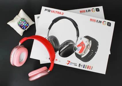 P9 Ultra 2  ( 7+1 ) Smart Watch With P9 Headset