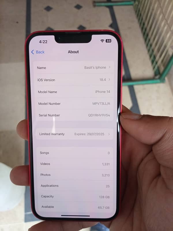 Iphone 14 non pta jv battery health 100 Memory 128 gb 5