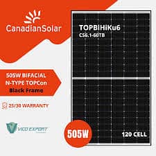 Canadian Solar Panel  Ntype 585W bifacial top con