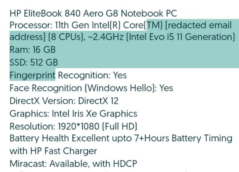 HP elitebook 840 aero g8 notebook 9