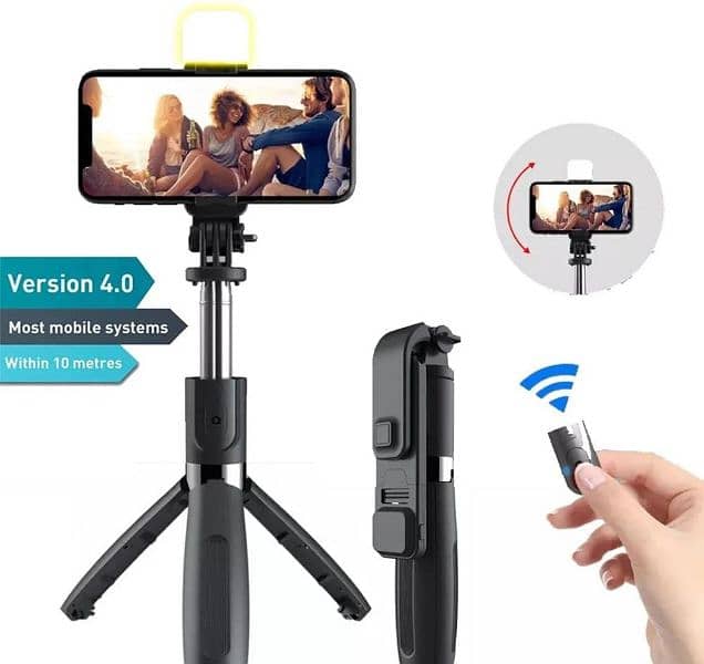Selfie stick with LED light mini Tripod stand fre home delivery 0