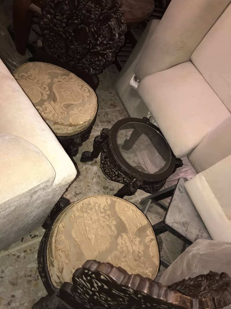 Antique Chair Set and Table for Sale 2
