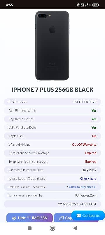 iPhone 7 Plus 256GB Official PTA approved 10