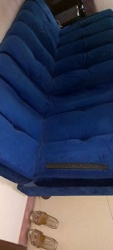 sofa cm bed molty foam  good condition blue color 0