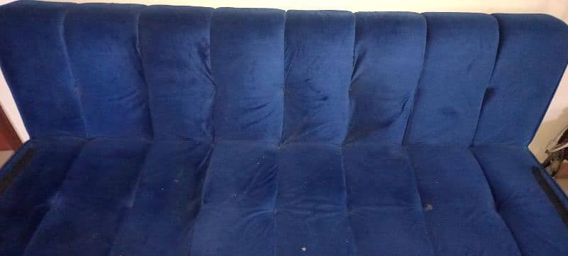 sofa cm bed molty foam  good condition blue color 1
