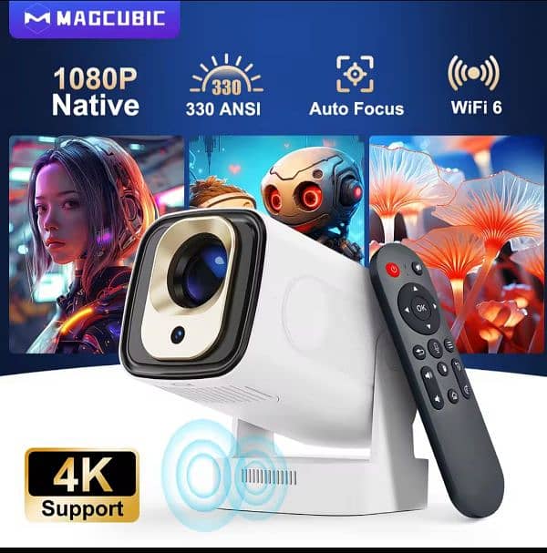 Hd projector 4k multimedia projector | Mini Projector screen 4K 3