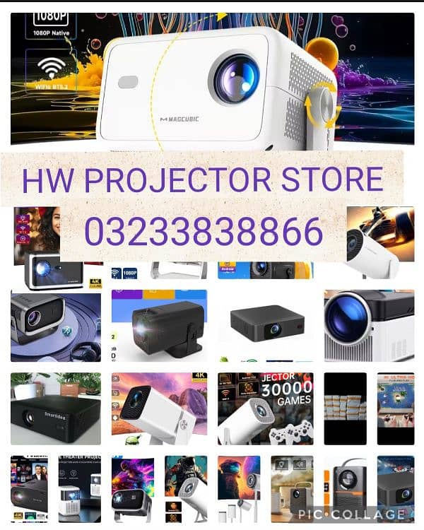 Hd projector 4k multimedia projector | Mini Projector screen 4K 18