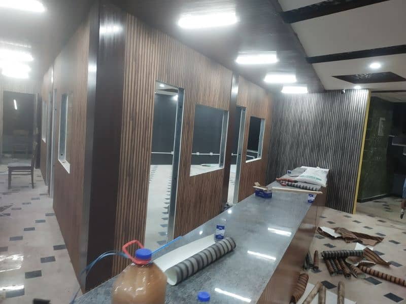 wallpaper wpc wall panelling Gypsum false ceiling available in isb 14