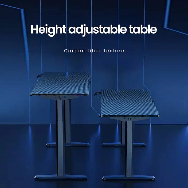 Height adjustable table single motor standing desk carbon fiber textu 0