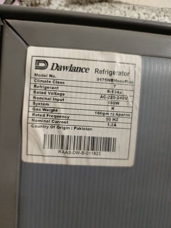 Urgent Sale Dawlance Refrigerator 2 Door 8