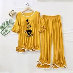 stylish Woman's printed Night suit 2-pcs