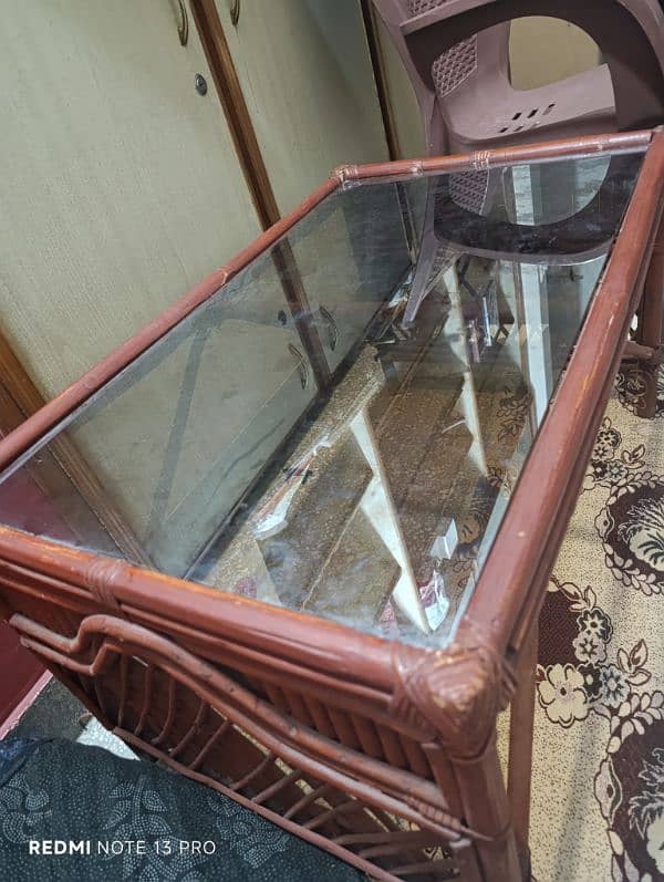 cane sofa 3+1+1 seated with one cane table 6