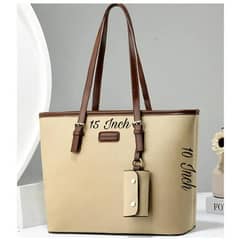 stylish woman's rexine tote handbag -bag--1pc plain design