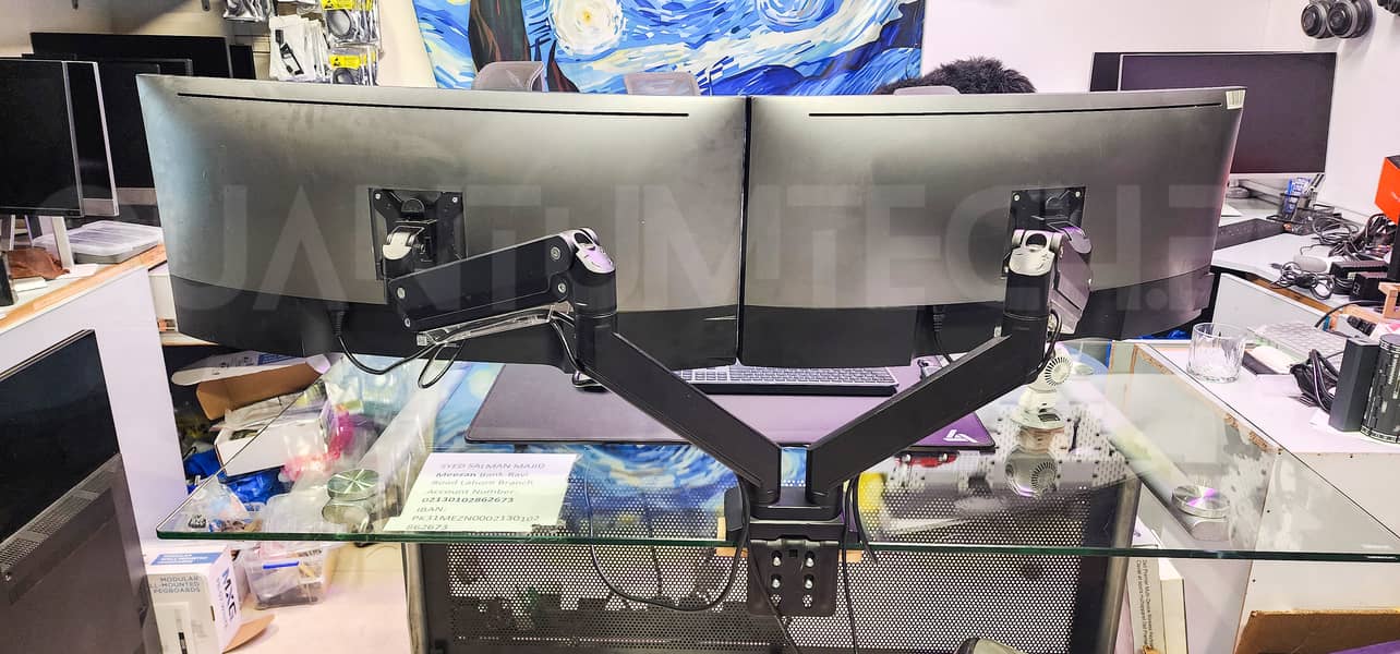 Dual Monitor Stand VESA Desk Monitor Mount Gas Spring & Hydraulic Arms 1