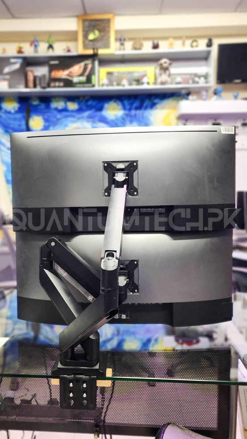 Dual Monitor Stand VESA Desk Monitor Mount Gas Spring & Hydraulic Arms 7