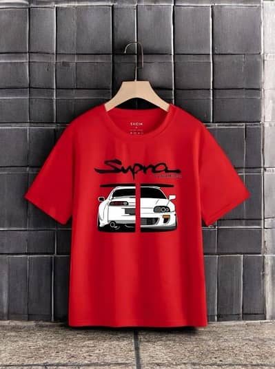 Men's Jersey Graphic Sublimation T-shirt -1Pc, round neck in red