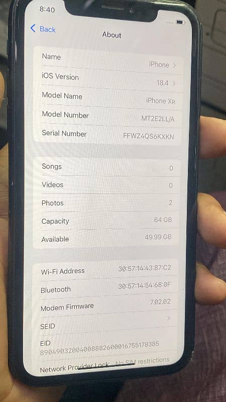 iphone XR PTA approved 03231640516 8