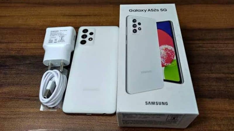 Samsung A52s 5G 8GB 12GB, White color with box & charger 0