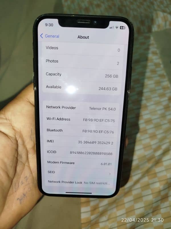 iPhone X 256gb with box PTA Approved 13