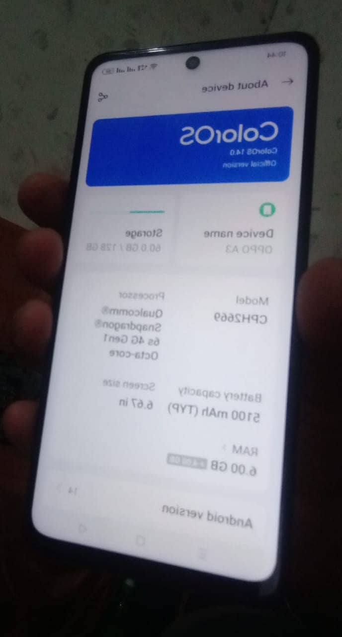 OPPO A3 mobile with complete box and fast charger urgent sale 5