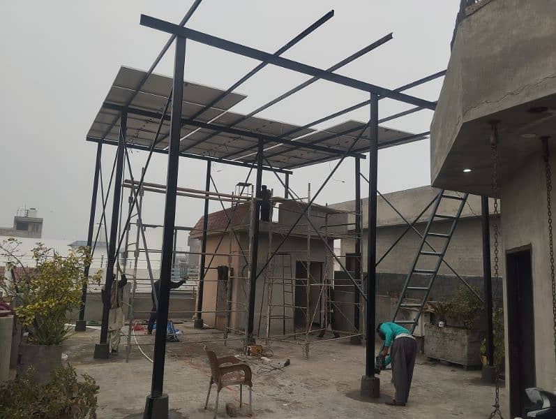 Elevated solar structures installation 7