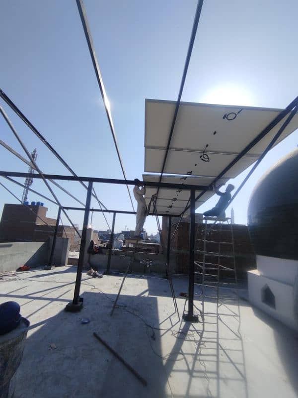 Elevated solar structures installation 9