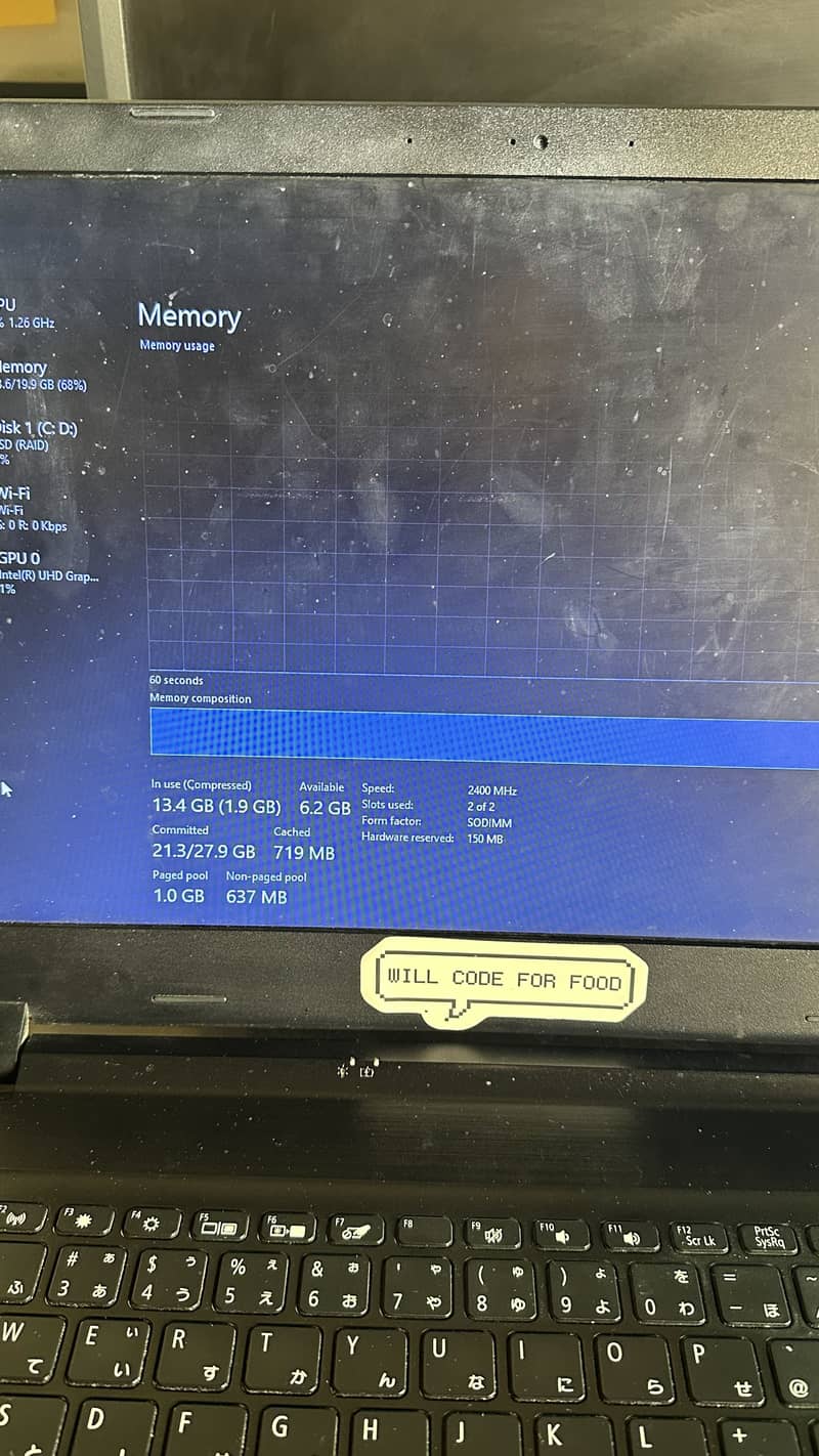 i5 8th gen | 20gb ram | 256 gb ssd , 1tb hhd 8