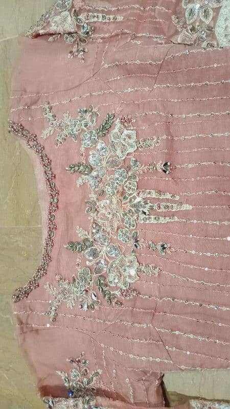 Elegant Designer Embroidered chiffon Saree – Soft Pink with Lace 2