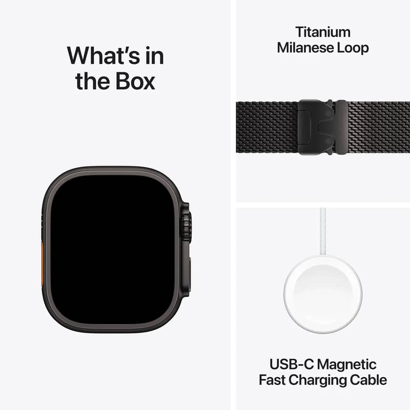 Apple Watch Ultra 2 49mm Black Titanium Milanese Loop - USA with BAG 4
