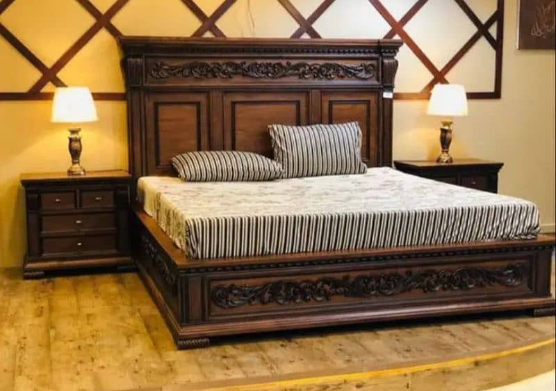 seesham pure Wood bed Set new Not used  without mattris (call me) 0