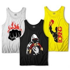 Men printed sando tanks for men pack of 3 Boxing