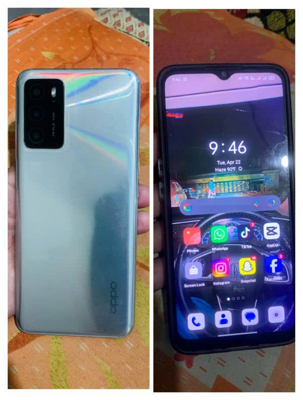 Oppo A16 Full box With charger Condition 10/9 only glass change 0