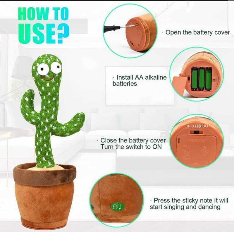 Dancing Cactus Plush Toy For Kids 2
