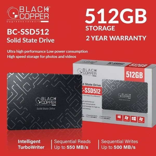 New Black Copper 512gb Sata SSD with 2 year Warranty 0