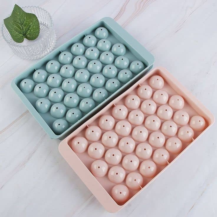 "Ice Cube Box Pack of 2 – BPA-Free, Stackable Ice Tray Containers 0