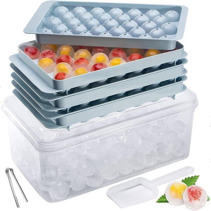 "Ice Cube Box Pack of 2 – BPA-Free, Stackable Ice Tray Containers 2