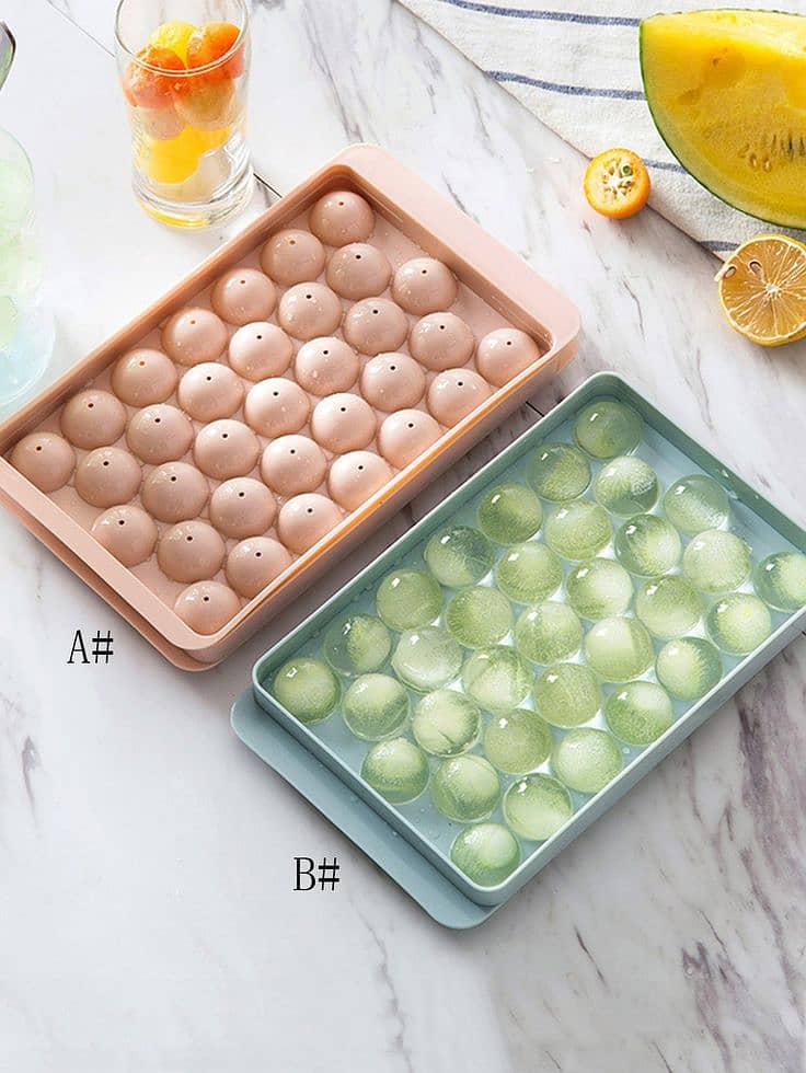 "Ice Cube Box Pack of 2 – BPA-Free, Stackable Ice Tray Containers 3