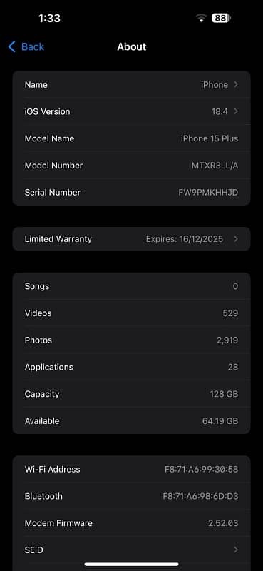 i phone 15 plus 10 by 10 con all ok bilkoul perf hai kohy masla ni hai 7