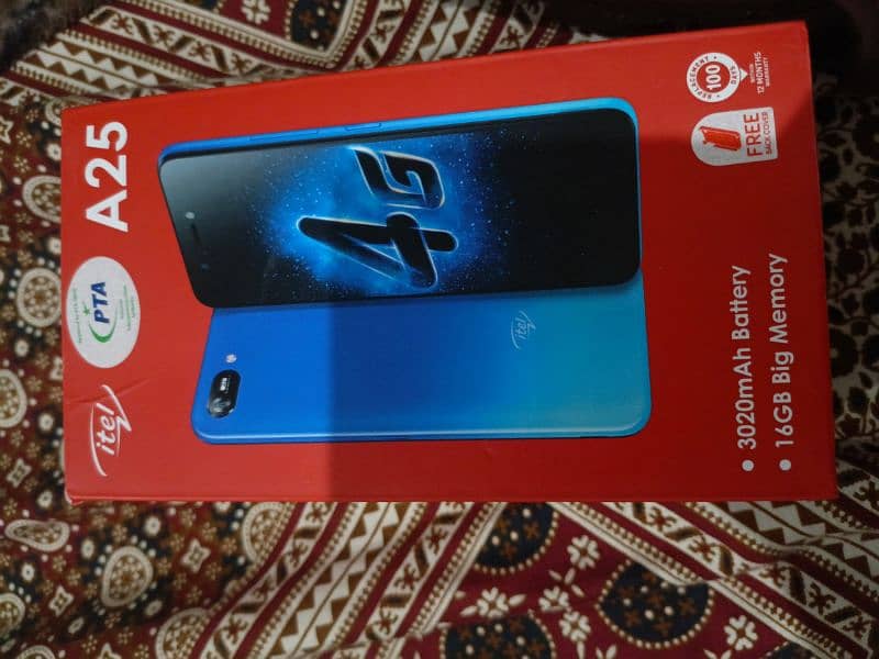 itel A25 3020mah battery 16GB big memory pTA approved face unlock 4