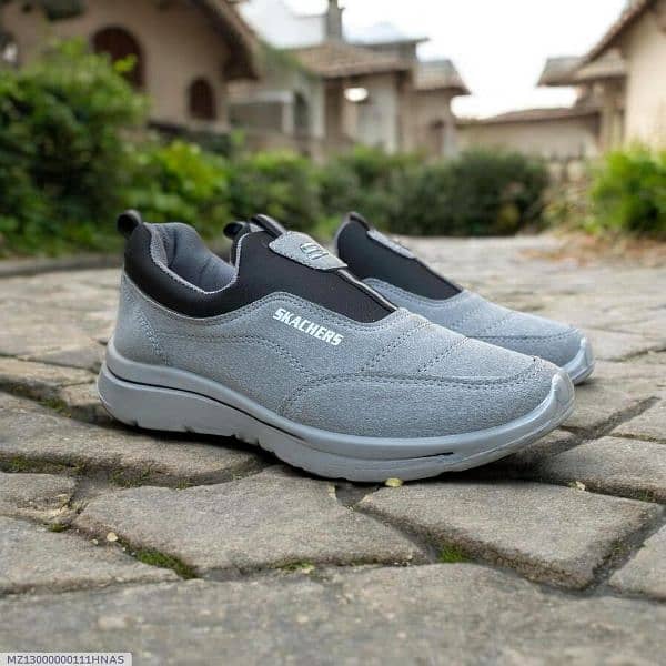 Men's Grey Synthetic Leather Skechers - Perfect for Walking (1 Pcs) 1