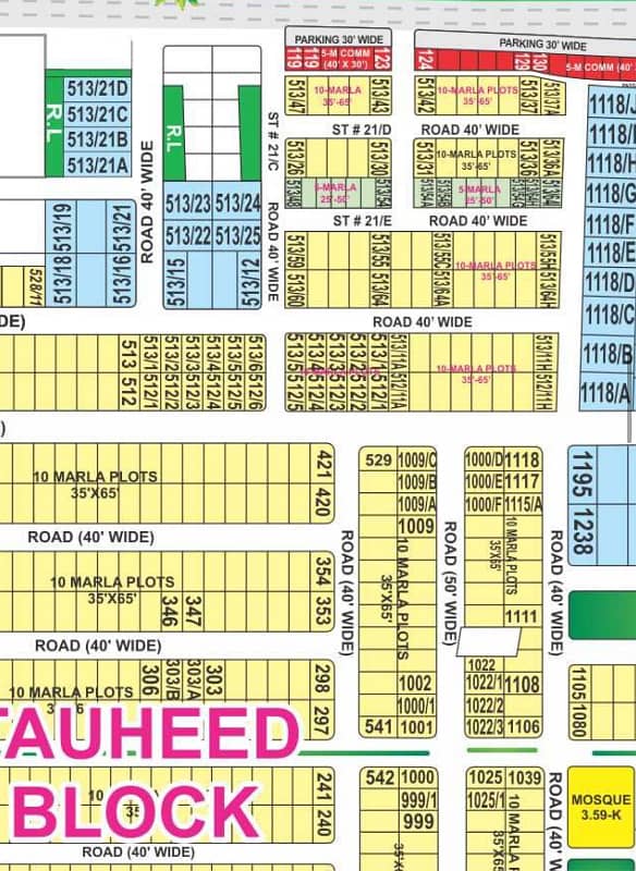 1 KANAL PLOT TAUHEED BLOCK BAHRIA TOWN ALL DUES CLEAR 0
