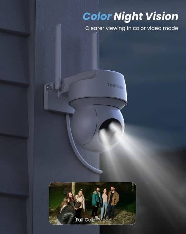 TOAIOHO QB320 2K Security Wifi Camera,Color Night Vision, Waterproof 1