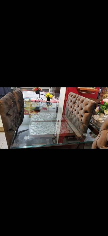 Beautiful Glass Dinning Table with 6 Chairs+BEDROOM SET+SECTIONAL SOFA 0